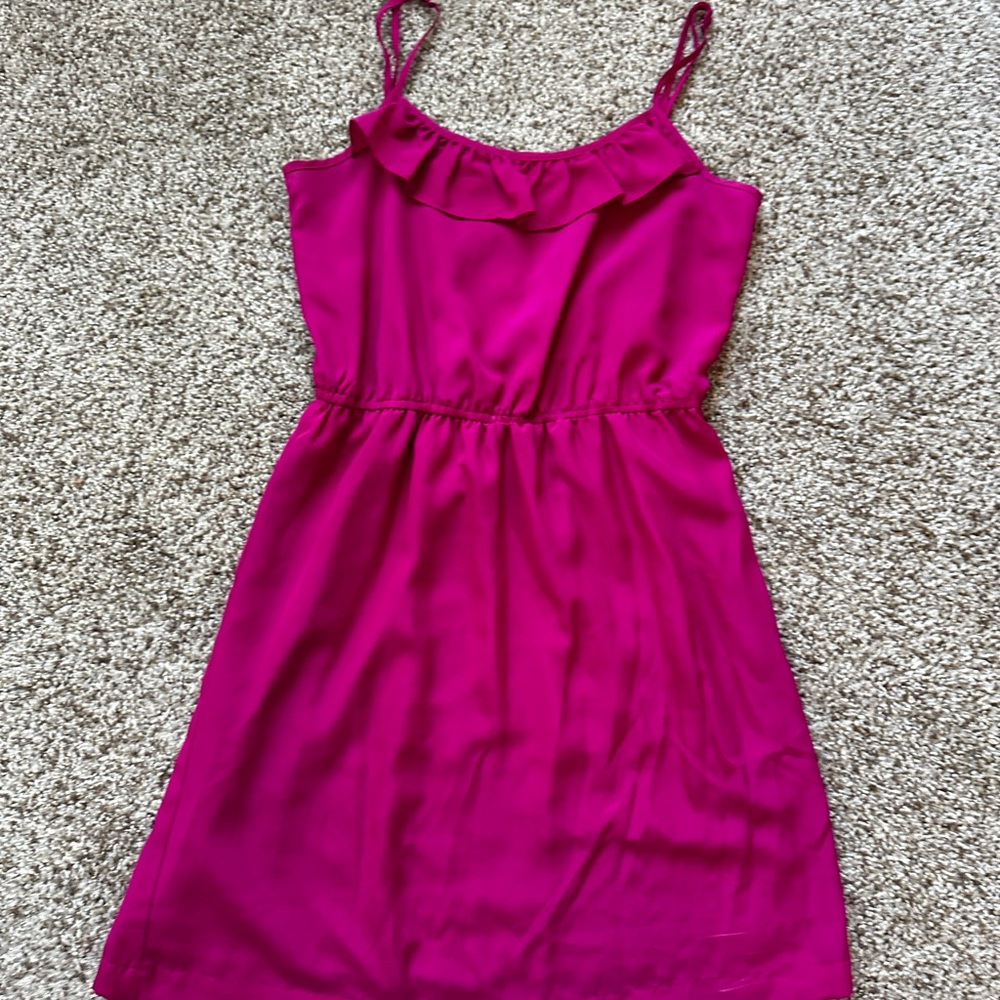Magenta Spaghetti Strap Dress (adjustable straps)